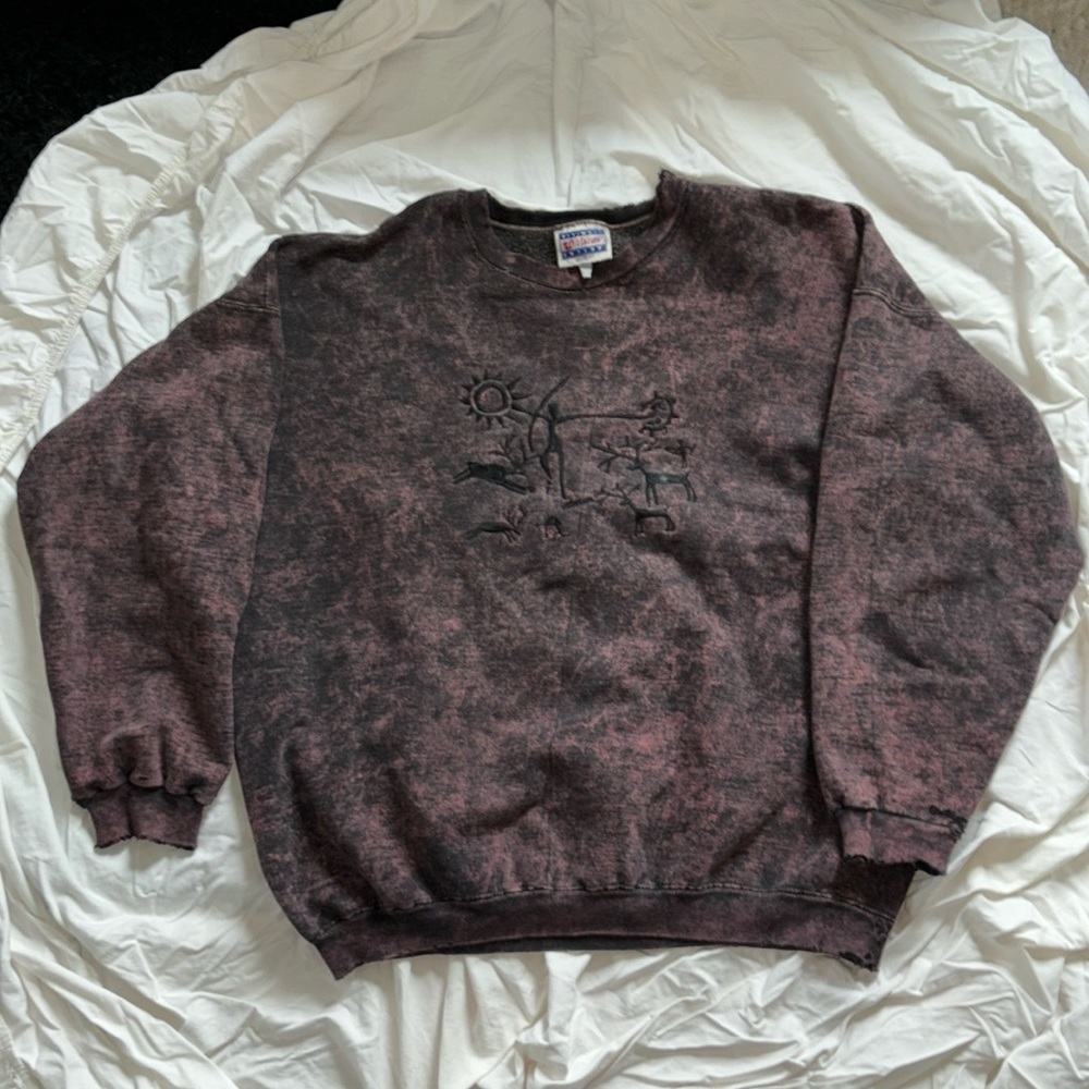 Purple/Black Hanes Crewneck